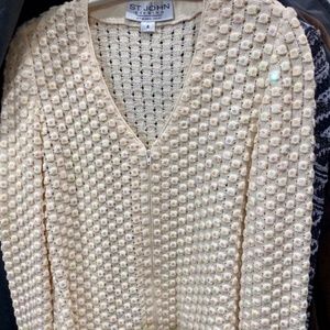 ST. JOHN EVENING BY MARIE GRAY CREAM/ IRIDESCENT SWEATER